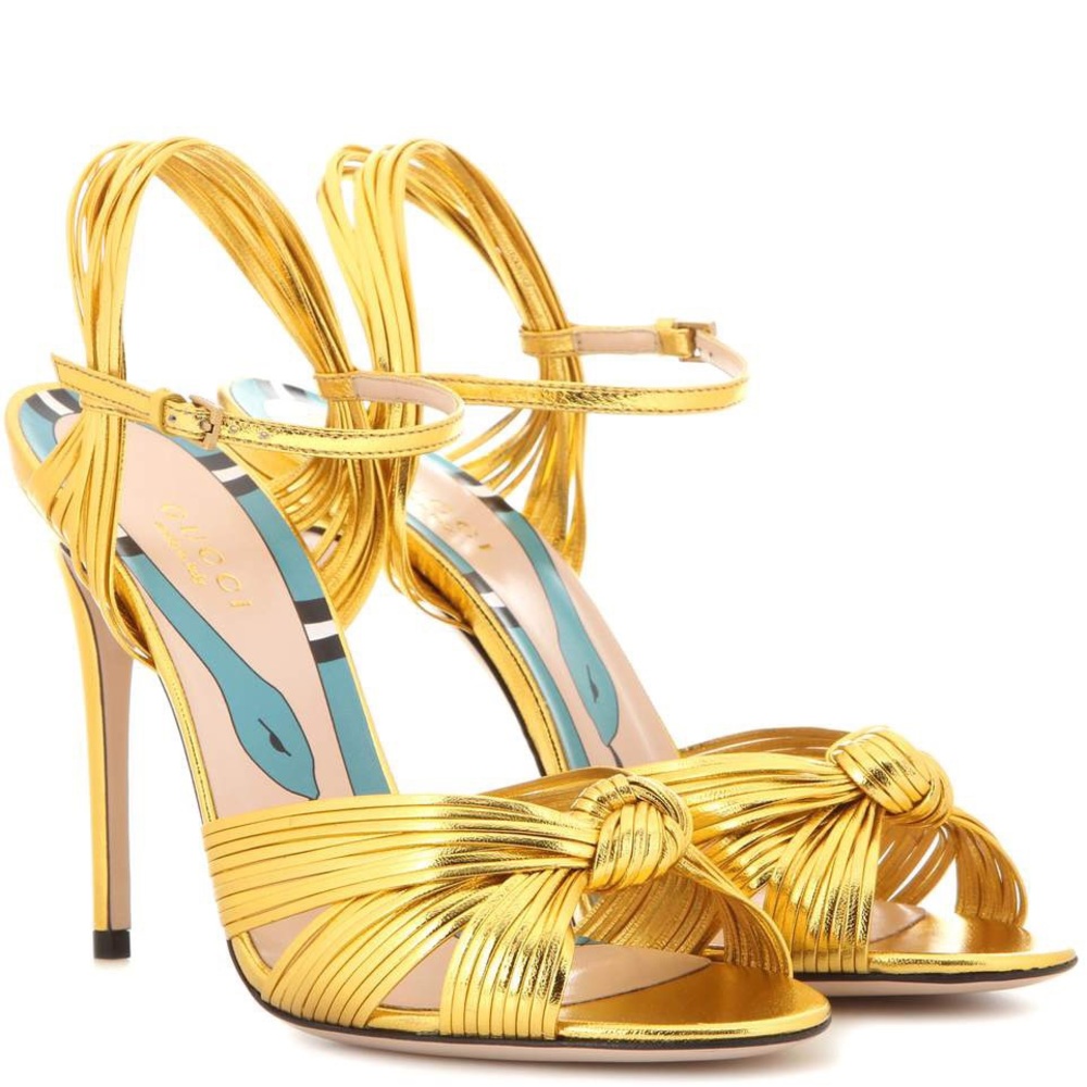 SOLD Gucci allie gold leather heels, 37